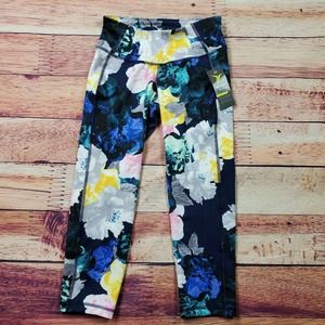 CC - Old Navy Leggings Yoga Pants Women XS Floral Navy Blue Compression NWT